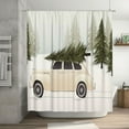 thumbnail image 7 of Winter Shower Curtains for Bathroom, Car Tree Winter Snow Forest Decor Modern Shower Curtains, Christmas Bathroom Curtains 72X72In, 7 of 7