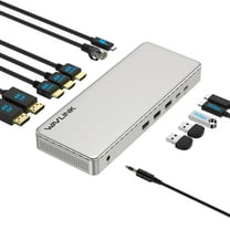 WAVLINK Triple 4K@60Hz Display Laptop Dock, USB Adapter with 85W Charging, 3*HDMI 2*DisplayPort for Laptops