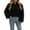 Black, variant on Fall Coats for Women Cropped Fringe Cardigan Sweaters Long Sleeve Button down Open Front Solid Color Jacket Casual Warm Outerwear Clothing Black M