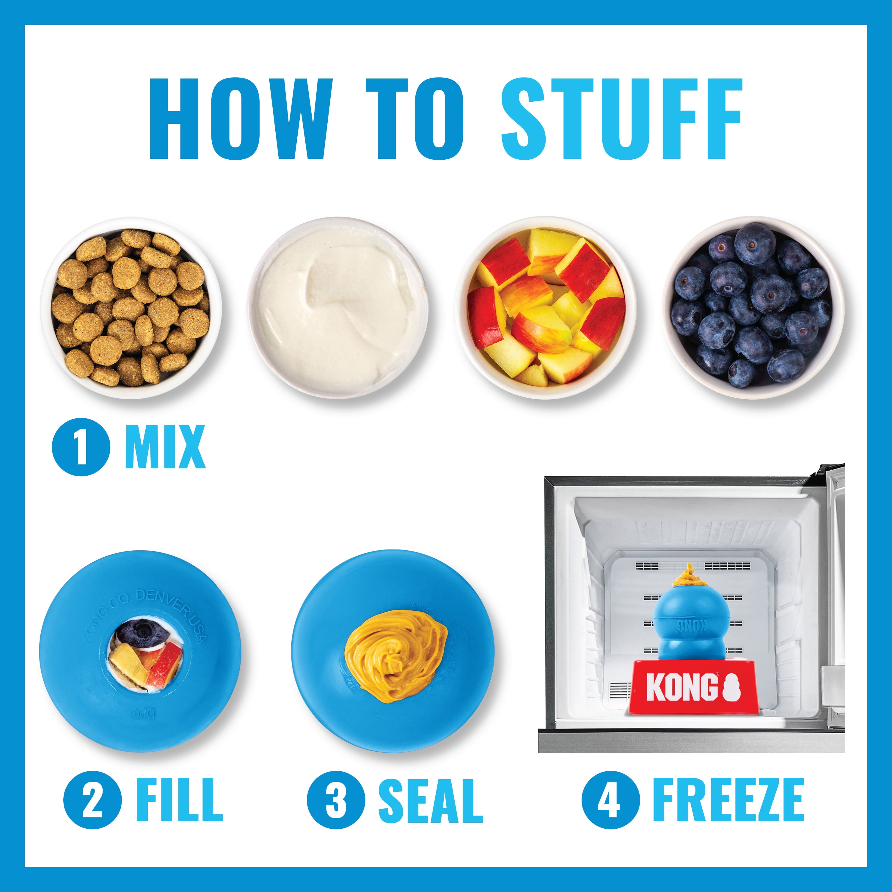 KONG® Classic Rubber Puppy Dog Toy for Beginner Chewers, Blue, Large for Dogs Between 30-65 lbs