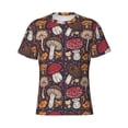 thumbnail image 4 of Vsdgher Forest Wild Mushroom Print Men's Dry Fit Mesh Athletic Shirts Moisture Wicking Tennis T-Shirt Tops, 4 of 9