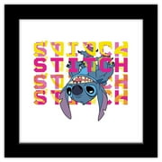 Gallery Pops Lilo & Stitch - Alien Text Stitch Wall Art, Black Framed Version, 12" x 12"