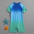 thumbnail image 4 of Baby Boy Rash Guard Short Sleeve Hawaiian Print Boys One-Piece Swimsuit Sun Protection 6-12 Months Swimsuit Boy, 4 of 7