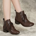 thumbnail image 3 of B91xZ Bottes de Combat Classiques Ultra Mini Plateforme Mode, Café 6.5, 3 of 5