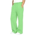 thumbnail image 4 of StSilkitty Palazzo Casual Pants for Girls Solid Color High Waist Elastic Flowy Wide Leg Pants with Pockets Lightweight Soft Trousers, 4 of 8