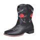 thumbnail image 2 of Nuevas botas de tubo medio de gran tamaño Botas de mujer casuales con tacón de cuña bordado Wmkox8yii sa2795, 2 of 8