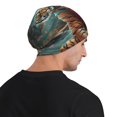 thumbnail image 5 of Xecao Pond Meditating Tiger Print Beanie Knitted Hat for Men Women, Winter Fashion Knit Cuffed Caps Unisex, 5 of 7