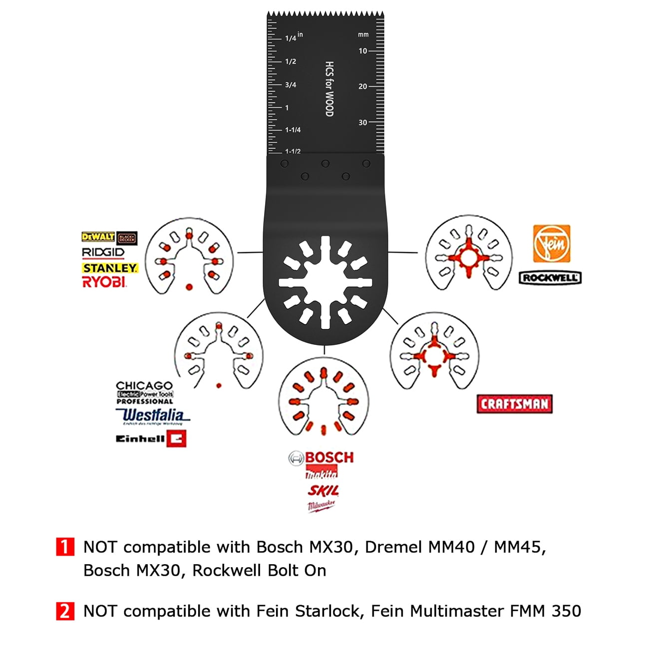 20pc Oscillating Multi-Tool Saw Blades - Fit Fein Multimaster Dewalt Makita Bosch - View #4