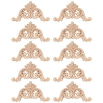 10 Pcs Wood Carving Decal Carved Mouldings Corner Applique Home Door Decor for Cabinet