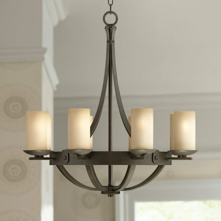 Bronze Glass Chandelier Franklin Iron Works Bronze Chandelier Rustic Industrial Scavo Glass 28