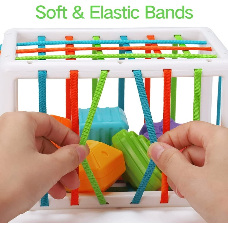 Baby Sensory Bin Shape Sorter Toys Sensory Toys for Autistic Children Developmental Stem Toys Baby Toys 9 10 12-18 Months Birthday Gift for 1 Year Old