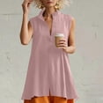 thumbnail image 5 of ClodeEU Women's Mandarin Collar Sleeveless Button Front Shirt,Casual Loose Fit Summer Tank Top Pink,Women's Plus L, 5 of 8