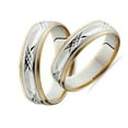 thumbnail image 3 of Pompeii3 Matching Swiss Cut 14k Gold His Hers Wedding Band Set, 3 of 3