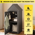 thumbnail image 6 of Bifanuo Large Outdoor Storage Shed with Door & Shelf - Weatherproof Gray Garden Tool Cabinet with Hooks for Backyard, Patio, Lawn, 6 of 11