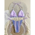 thumbnail image 2 of Bikini ZAFUL con cuerda de punto triangular de 2 piezas, color morado L, 2 of 5
