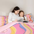 thumbnail image 4 of Manfei Modern Geometric 7pcs Bedding Comforter Set,Wave Lines Pattern Queen Bedding Sets,Colorful Striped Queen Sheet Sets For Girl Boys,Super Cozy Room Decor Reversible, 4 of 8