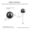 thumbnail image 6 of Rosec Jewels Black Tahitian Pearl Solitaire Ring with Diamond, Designer Ring (8 CT, AAA Quality), 14K White Gold, US 12.00, 6 of 7