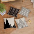 thumbnail image 2 of Set of 4 Geometric Black and White Decorative Throw Pillow Covers Cotton Linen Square Cushion Covers Outdoor Couch Sofa Home Pillow Cases 18x18 Inch, 2 of 6