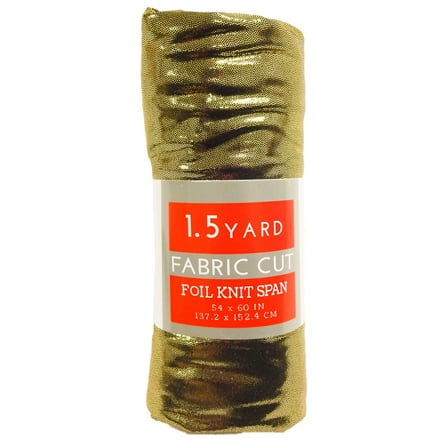 Shason Textile 60" x 1.5 Yards Spandex Glitter Knit Precut Fabric, Gold