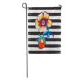 thumbnail image 1 of JSDART Exotic Branch Botanical Tropical Flowers Roses Stripes Pattern Geometric Retro Garden Flag Decorative Flag House Banner 12x18 inch, 1 of 2