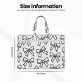 thumbnail image 3 of Handbag File Bag 15×10.6in Large Capacity Double Pocket Designed For Work Travel Travel Shopping Modern Minimalist Black And White Ribbon Bow Pattern, 3 of 8