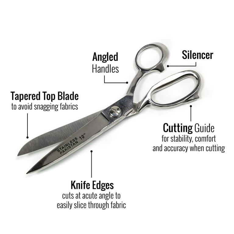 AUSCOUR Heavy Duty Scissors,10Utility Sharp 45°Oblique Angle