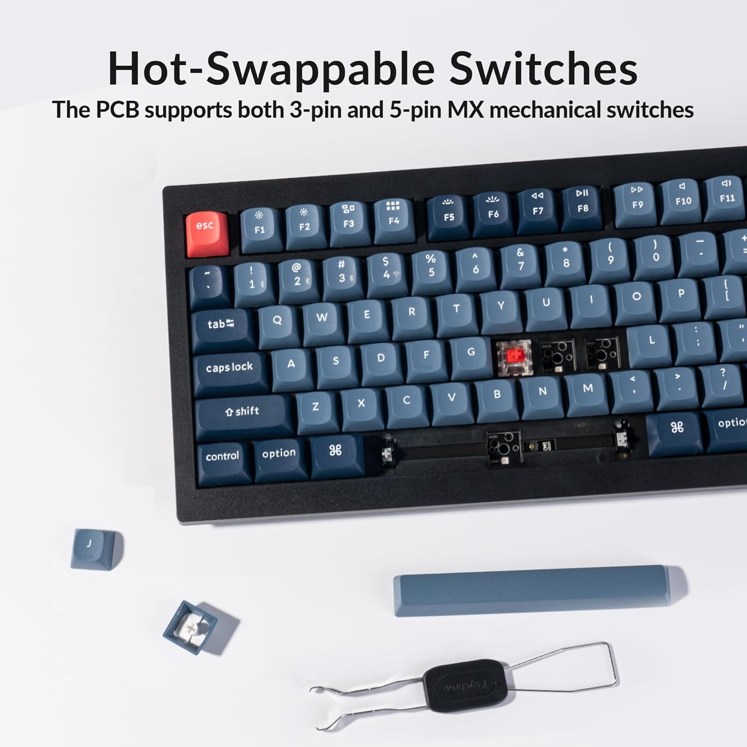 Keychron V3 Max TKL Wireless Mechanical Keyboard, QMK RGB Bluetooth/2.4 GHz/Wired, 87 Keys Hot-Swappable with Gateron Red Switch, Compatible with Mac Windows Linux
