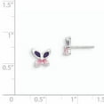 thumbnail image 2 of Sterling Silver Pink CZ Enameled Post Earrings QE8639, 2 of 2