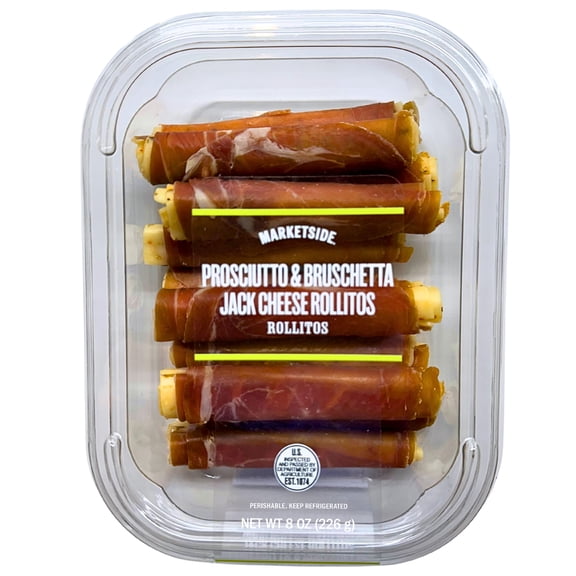 Marketside Prosciutto and Bruschetta Jack Cheese Rollitos, 8 oz, 14 Count (Rolled, Plastic Tray)