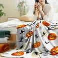 thumbnail image 4 of Halloween Fleece Throw Blanket,Ghost Pumpkin Lantens Print Soft Throws for Bed Couch Sofa,Decorative Halloween Flannel Soft Throw Blanket for Women,Men,Kids,2.46*3.28Ft, 4 of 7