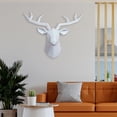 thumbnail image 6 of Resin Deer Head Sculpture Animal Statue Figurines Wall Mount Wall Art Elk Crafts White, 6 of 7