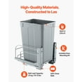 thumbnail image 3 of 35QT Pullout Waste Container Under Cabinet Kitchen Bin Trash Can Soft Close, Hidden Door-Mounted Design, Large Capacity 66 lbs, Smooth Sliding Rails, Easy Installation for Home or Commercial Use, 3 of 11