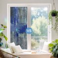 Blue Grey Shabby Window Privacy Film Rainbow Static Cling Stain Glass ...