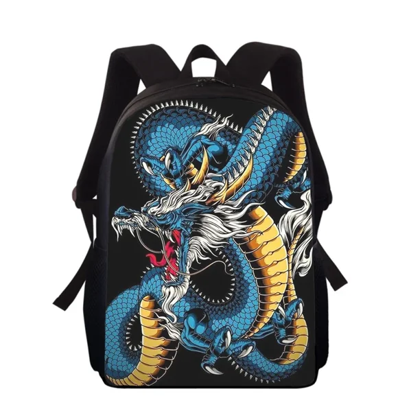 Sac à Dos pour Enfants Loong Chine dragon Chinois 16 Pouces Impression 3D Sacs d'École Primaire pour Garçons Filles Sac à Dos Élèves Sacs de Livres d'École