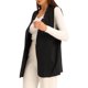thumbnail image 4 of Chaleco Blazer Casual INSPIRE CHIC sin mangas para mujeres con frente abierto y cuello de solapa, color negro, talla XL, 4 of 6