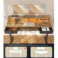 thumbnail image 5 of Electric Standing Desk with Drawers & Keyboard Tray, 55 Inch Height Adjustable Desk with Power Outlets & LED Lights, Sit Stand Table with Monitor Stand for Home, Office, Rustic Brown, 5 of 9
