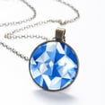 thumbnail image 6 of Blue and White Geometry Necklace Personalized Custom Photo Round Pendant Adjustable Stainless Steel Necklaces with Gift Box for Men Women Mothers Valentine's Jewelry Gift, 6 of 6