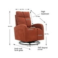 thumbnail image 7 of Swivel Glider Chair for Nursery, Upholstered Rocker Chair with High Back and Storage Pocket, Modern Accent Rocking Chair with Solid Metal Base for Living Room, Bedroom,, 7 of 7
