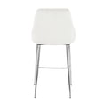 thumbnail image 5 of Marcel Contemporary Counter Stool in Chrome and White Velvet by LumiSource - Set of 2, 5 of 8