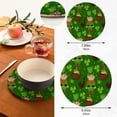 thumbnail image 3 of St. Patrick's Day Shamrock Leprechaun and Pot of Gold Trivet Pot Holder,Round Woven Potholders Set 2PCS-Braided Hot Pads - Coasters - Table Mats for Cooking and Baking183, 3 of 7