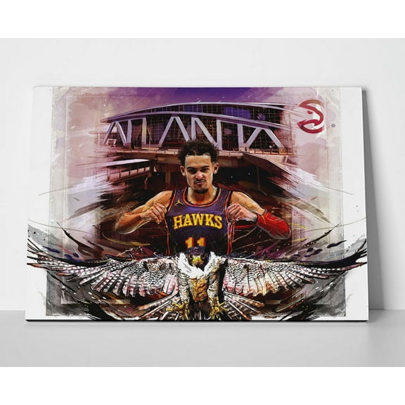 Trae Young Hawks Poster or Wrapped Canvas
