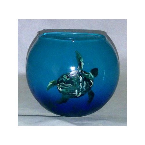 Womar Glass Sea Turtle Decorative Bowl