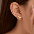 thumbnail image 3 of 925 Sterling Silver Post Feather Cartilage Studs Earrings for Women Cute Tiny Animal Feather Flat Back Piercing Earrings Small Ear Crawler Earring Jewelry Birthday Gifts to Daughter, 3 of 9