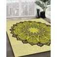 thumbnail image 3 of Ahgly Company Tapis d'Intérieur Lavable en Machine Carré Transitionnel Jaune Néon, 4 Pieds Carré, 3 of 7