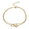thumbnail image 1 of Layered Heart Anklet For Women Double Initial Letter Chain Foot Jewelry, 1 of 5
