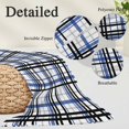 thumbnail image 6 of Blue Black Plaid Queen Size Pillow Cover, Pillowcase Protectors with Zipper, Breathable Decorative Throw Pillow Case Cover, Farmhouse Blue Black Checkered Pillow Shams for Couch Sofa 20x30Inch, 6 of 8