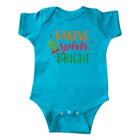 

Inktastic Christmas Baking Spirits Bright with Green Oven Mit Gift Baby Boy or Baby Girl Bodysuit