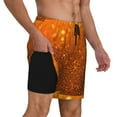 thumbnail image 2 of Kdxio Golden Giltter Print Men'S Swim Trunks With Compression Liner 7 Inch Inseam Quick Dry Swim Shorts, 2 of 7