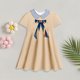 thumbnail image 1 of Vestido Ropa infantil Cos con botones, ropa de juego de rol para niñas, traje de fiesta de gran tamaño Kuymtek Caqui 6-7- años para Niña, 1 of 6