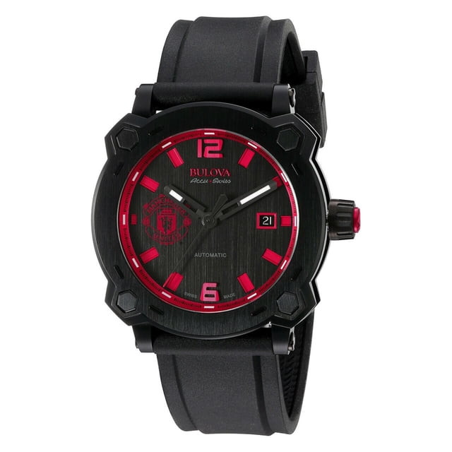 Bulova 65B165 Accu Swiss Percheron Manchester United Special Edition Negro Reloj automático para hombre Bulova 65B165